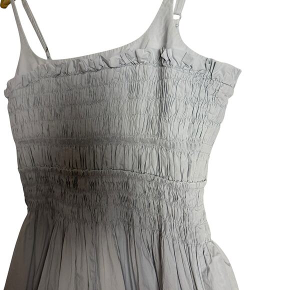 Rebecca Taylor Light Blue Smocked Bubble Sleeveless Mini Dress Size 8 - Picture 9 of 15